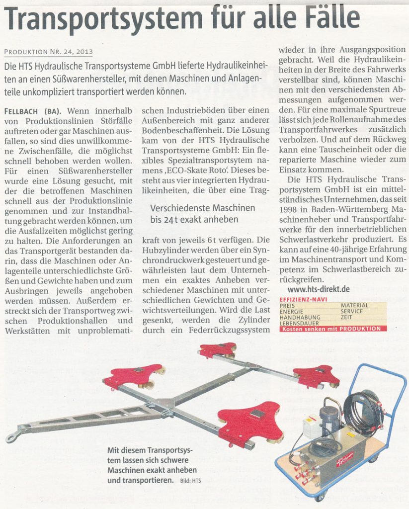 Produktion 24/2013 - Transportsystem für alle Fälle